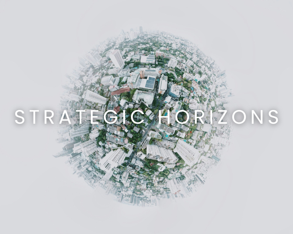 Map of world with texted Srategic Horizons